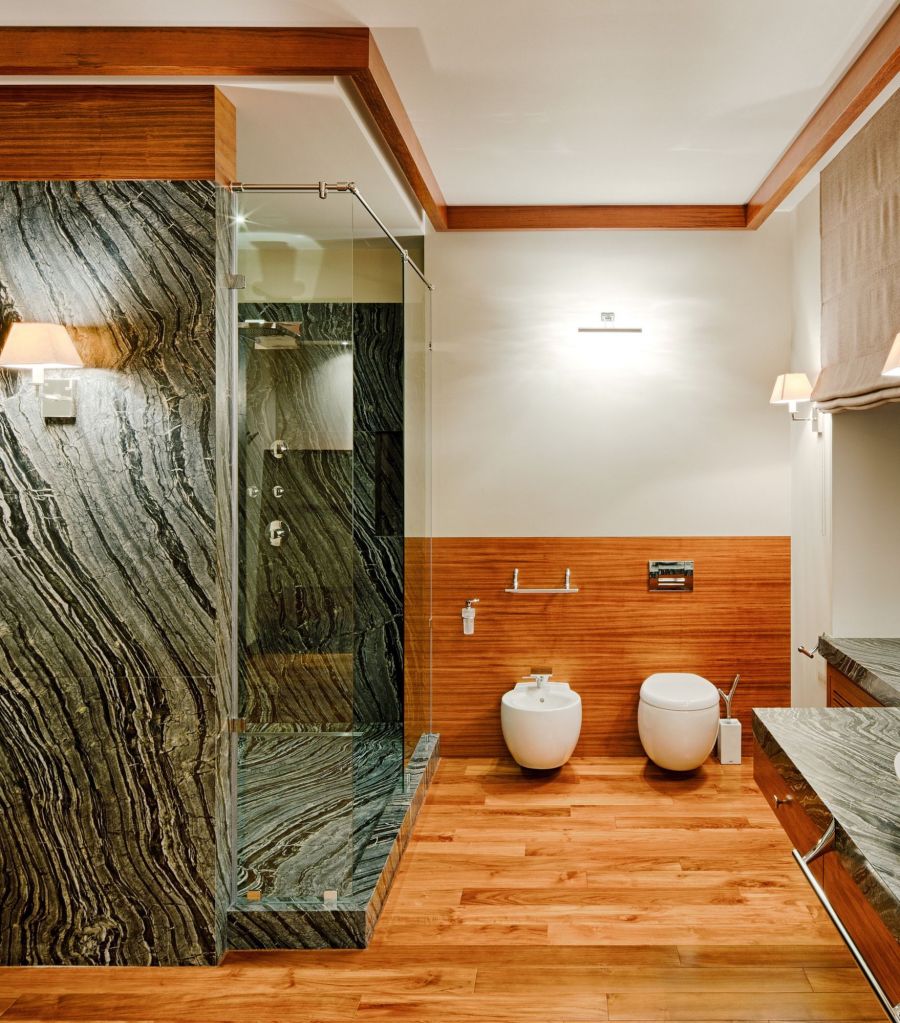 Туалет и душевая дизайн современный интерьер мрамор