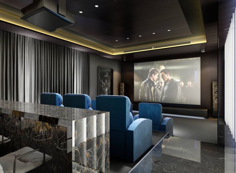 Dizajn enterijera kino dvorana u stanovima i kućama