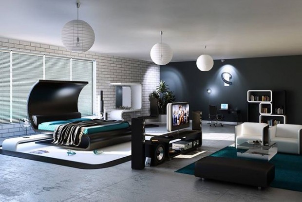 Комната для мужчины дизайн с диваном (81 фото)