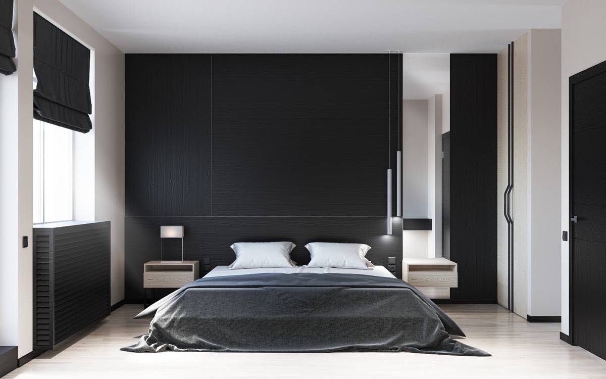 Черно-белая спальня – это выбор людей с неординарными взглядами на стиль и жизнь в целом