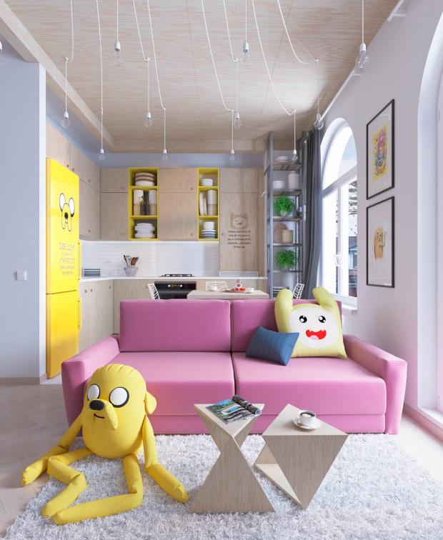 «Кадиллак» и Джимми Хендрикс: как сделать квартиру в стиле поп-арт :: Дизайн :: РБК Недвижимость